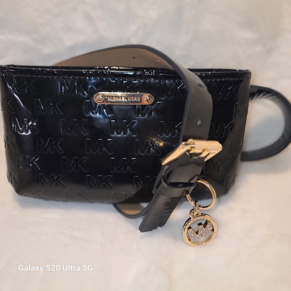 Michael Kors Black Embossed Waist Purse